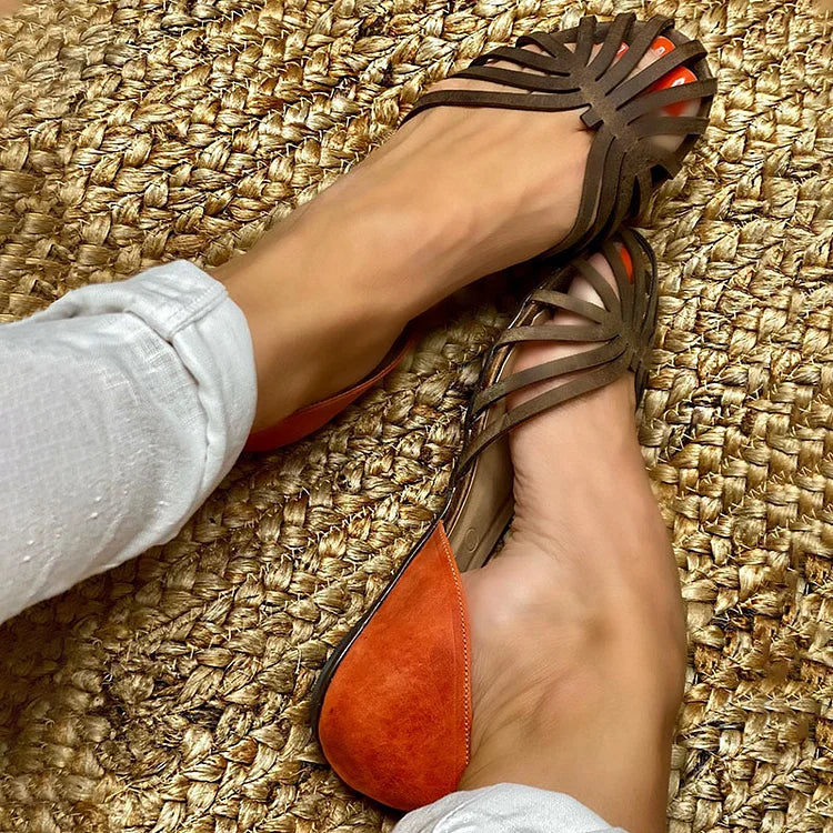 Elance™ | Bicolor Carved Sandals