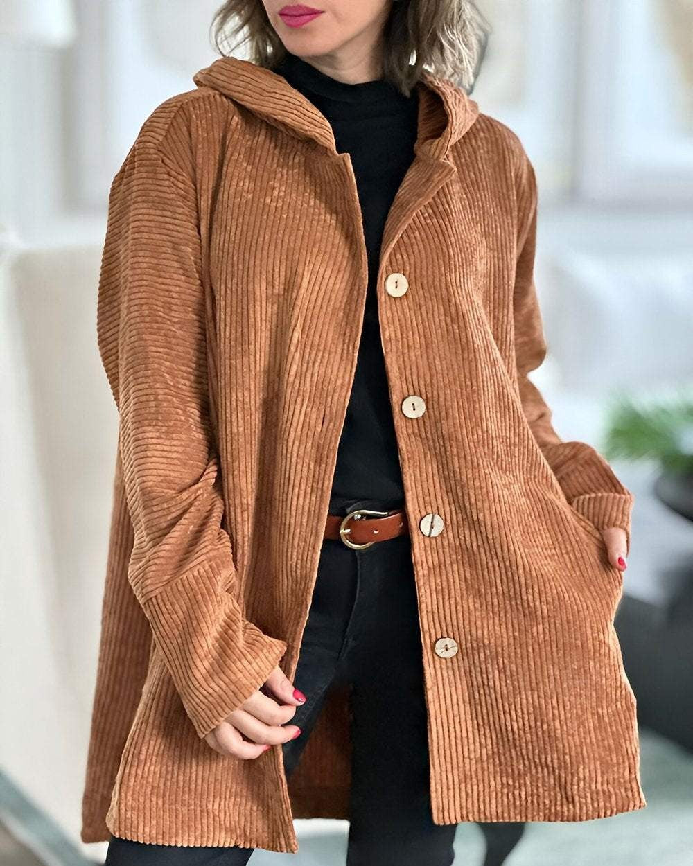 Ava&Claire™ | Cordia Cozy Corduroy Hooded Jacket