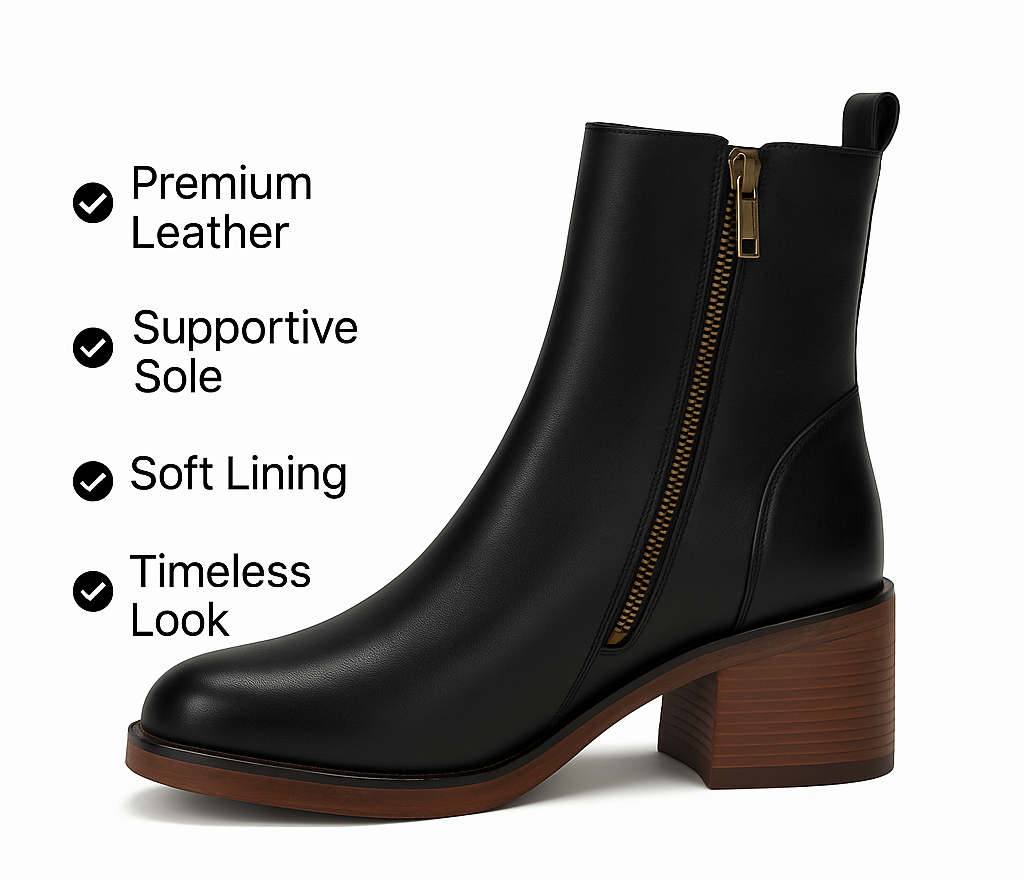 Ava&Caire™ | Garciel Leather Ankle Boots