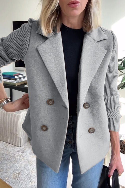 Ava&Claire - Amora Elegant Knit-Sleeve Jacket