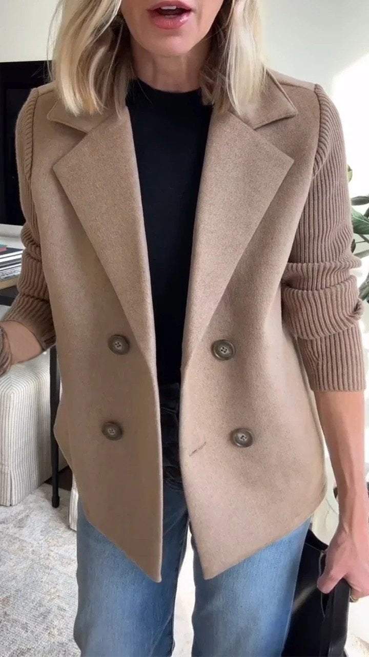 Ava&Claire - Amora Elegant Knit-Sleeve Jacket