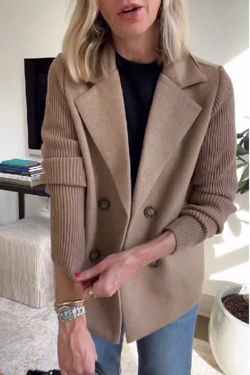Ava&Claire - Amora Elegant Knit-Sleeve Jacket