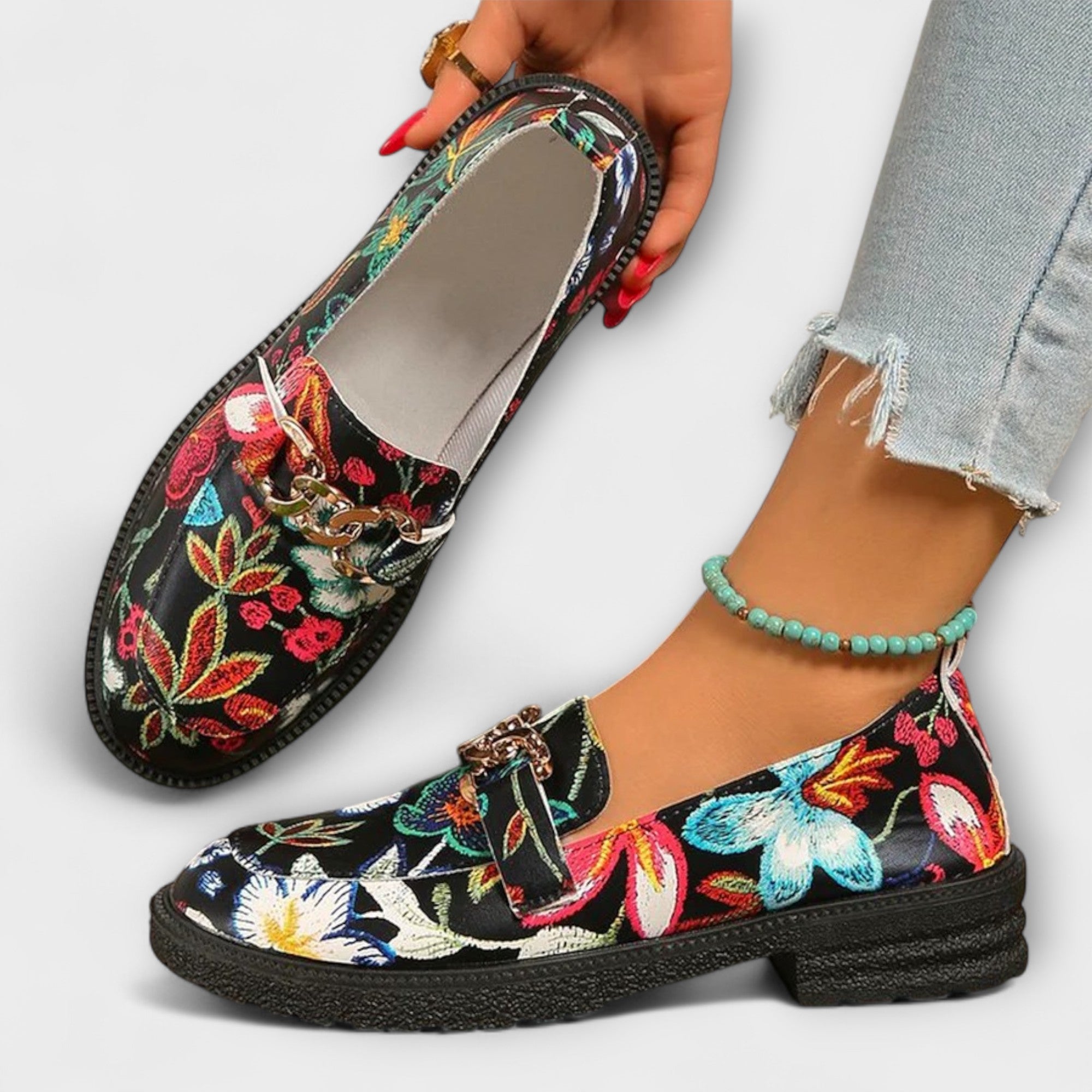 Elance™ | Floral Multicolor Loafers