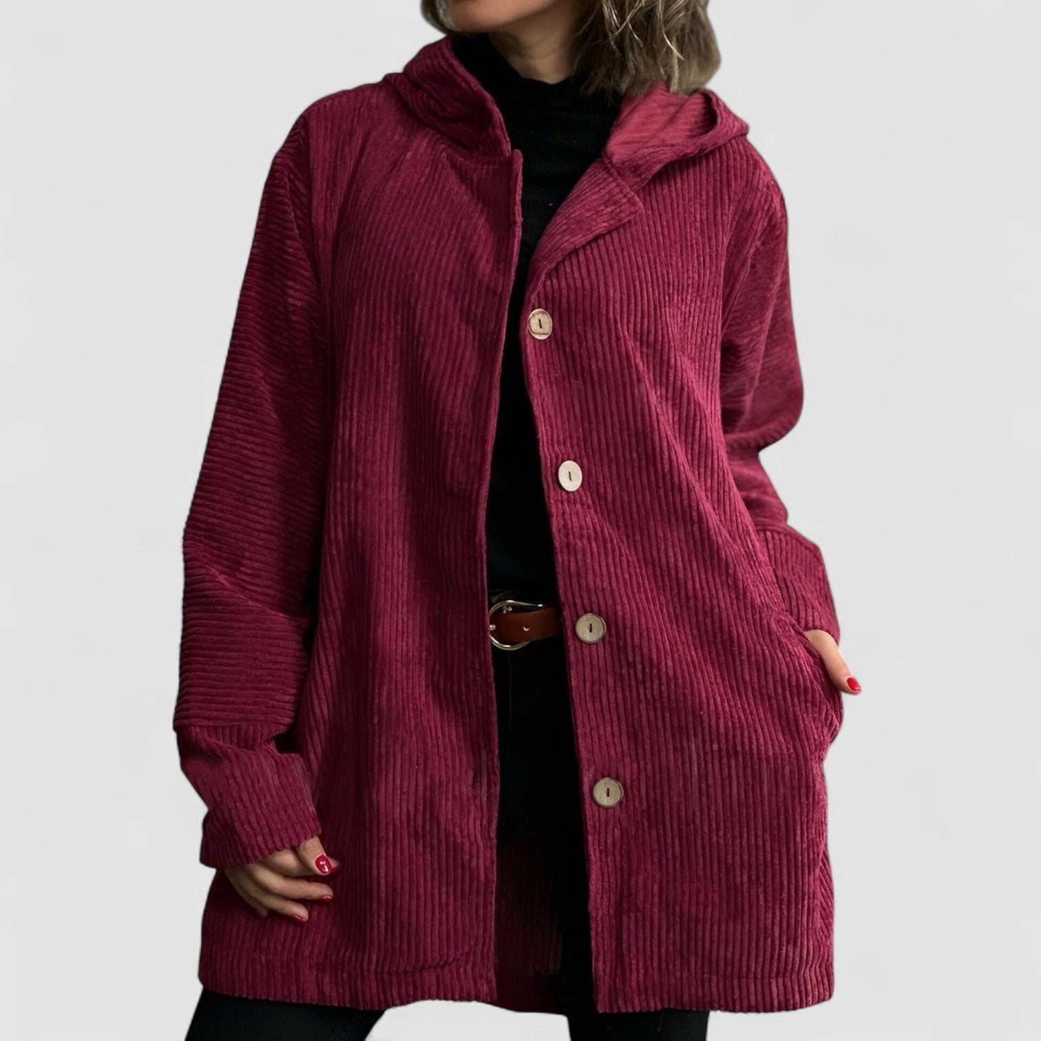 Ava&Claire™ | Cordia Cozy Corduroy Hooded Jacket