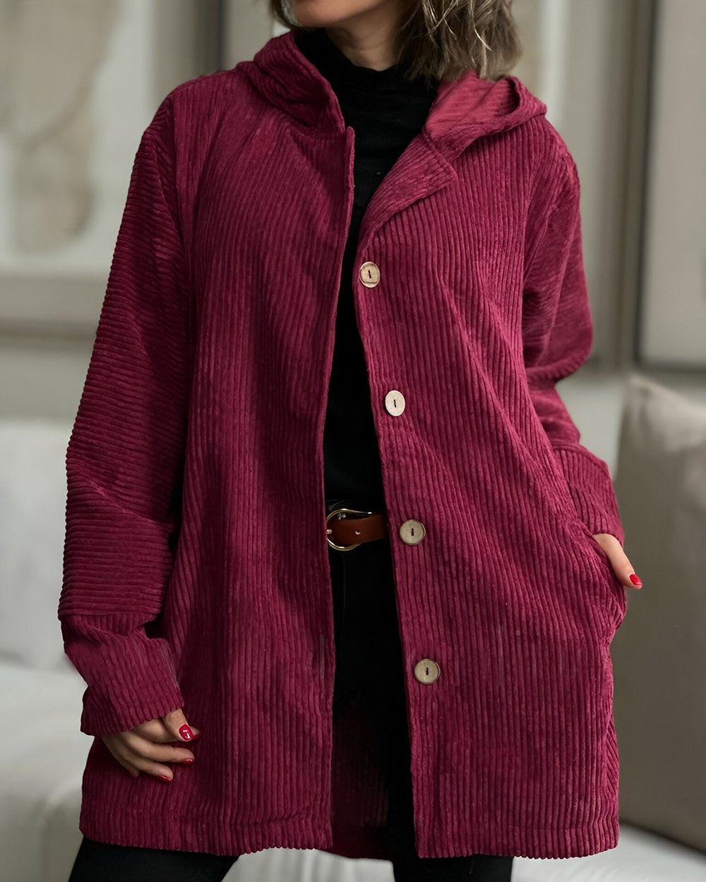 Ava&Claire™ | Cordia Cozy Corduroy Hooded Jacket