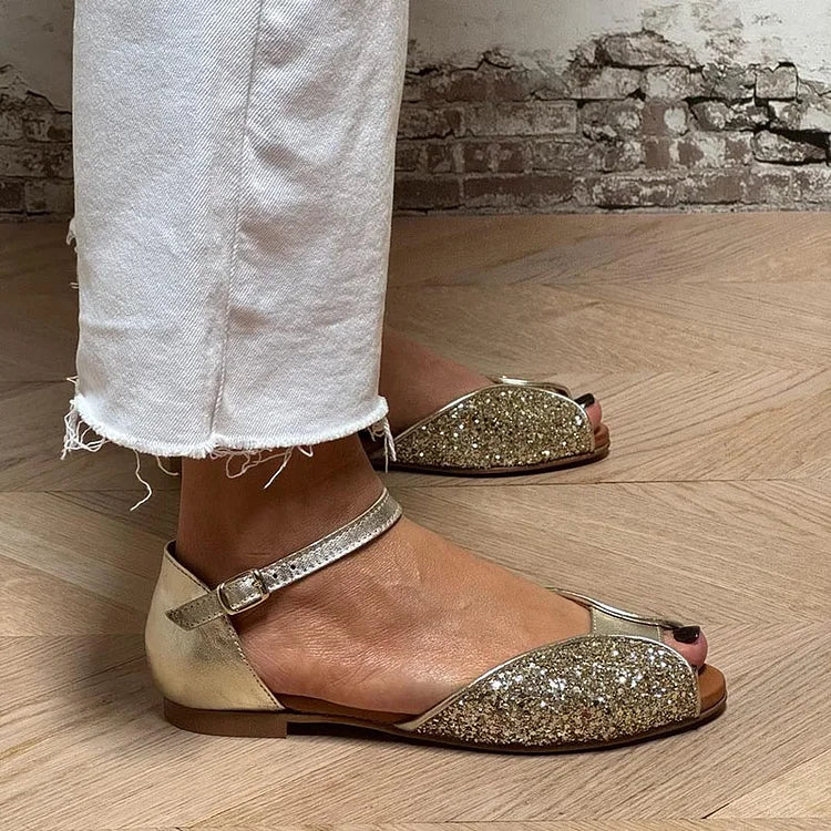 Elance™ | Luxe Glitter Flat Sandal