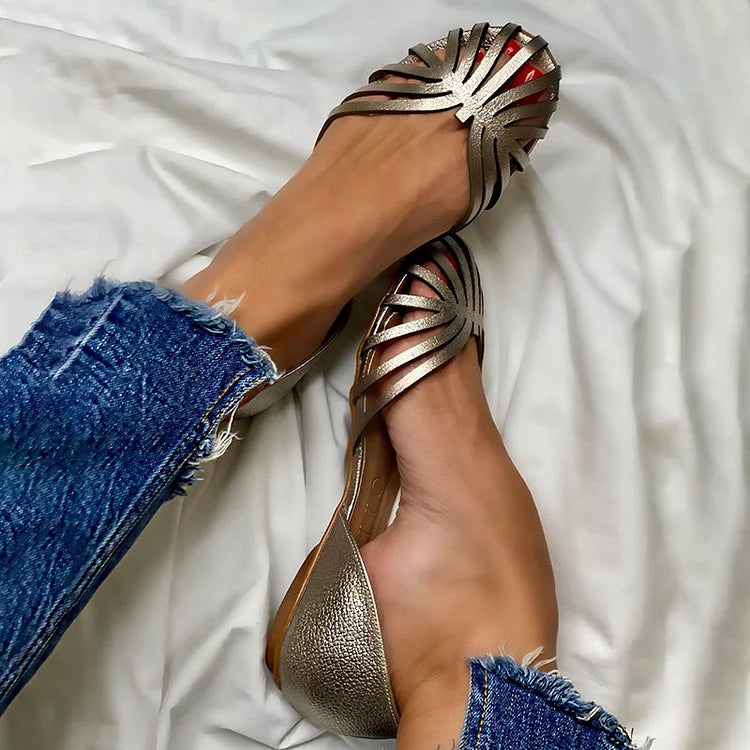 Elance™ | Cut-Out Open Toe Ballerinas