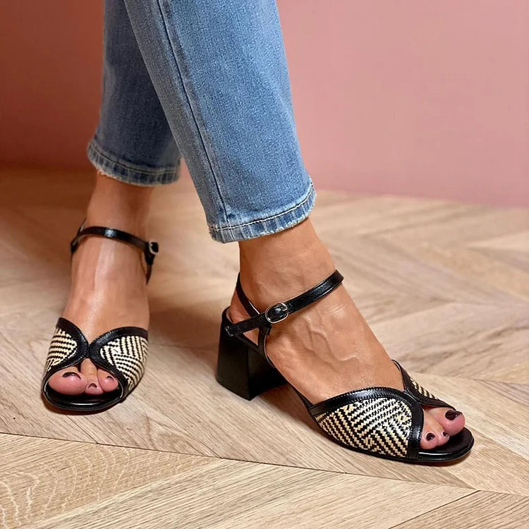 Elance™ | Woven Wide Heel Sandals