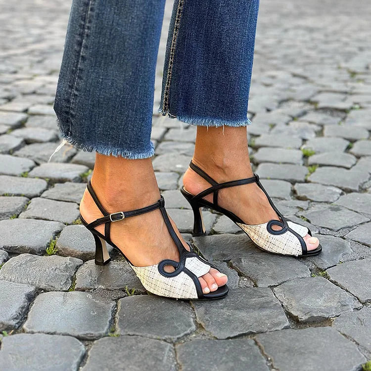 Elance™ | Retro Medium Heel Sandals