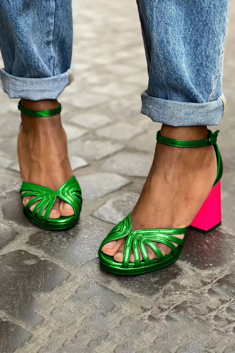Elance™ | Metallic Heeled Sandal