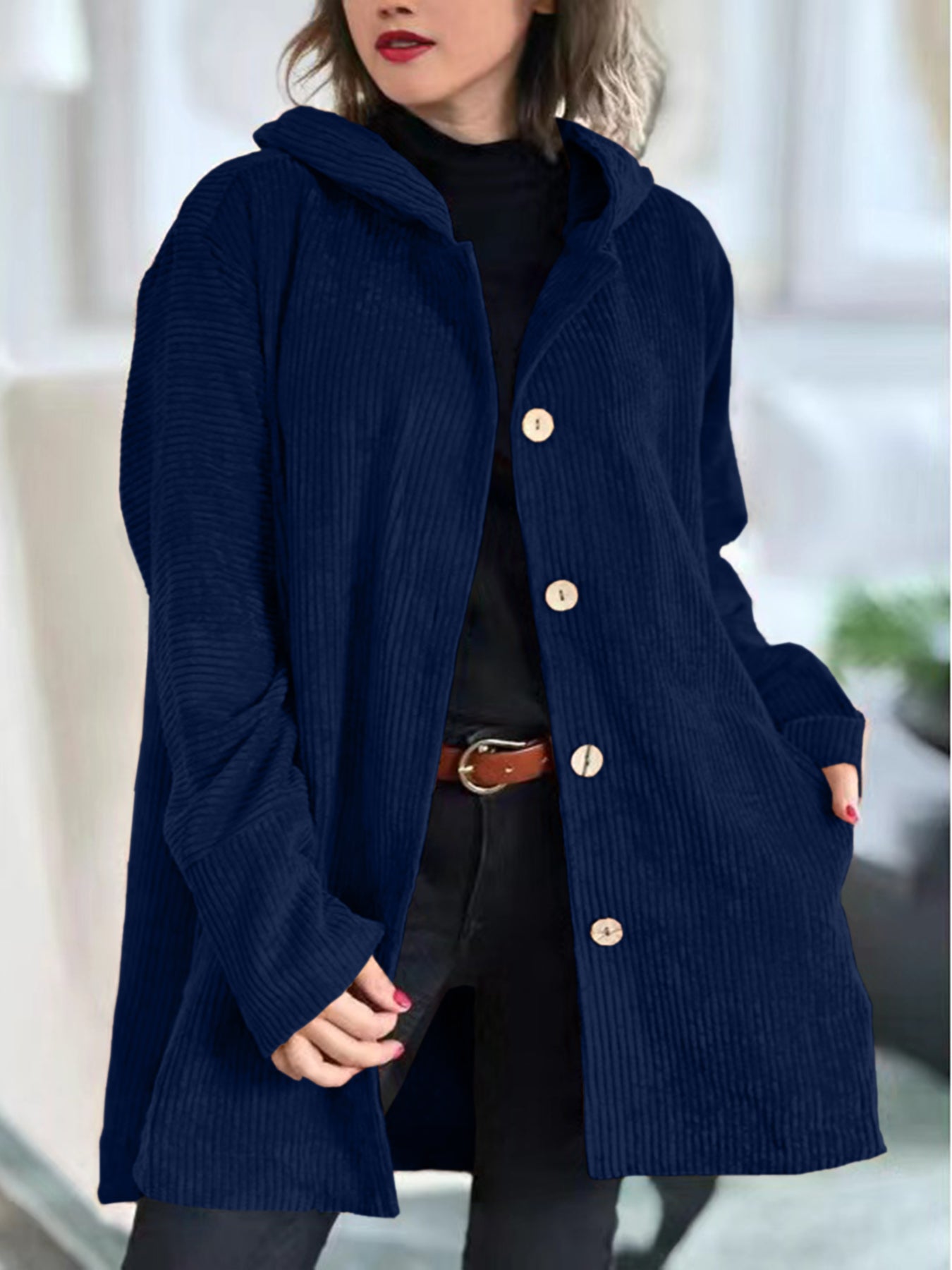 Ava&Claire™ | Cordia Cozy Corduroy Hooded Jacket