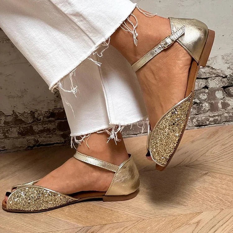 Elance™ | Luxe Glitter Flat Sandal