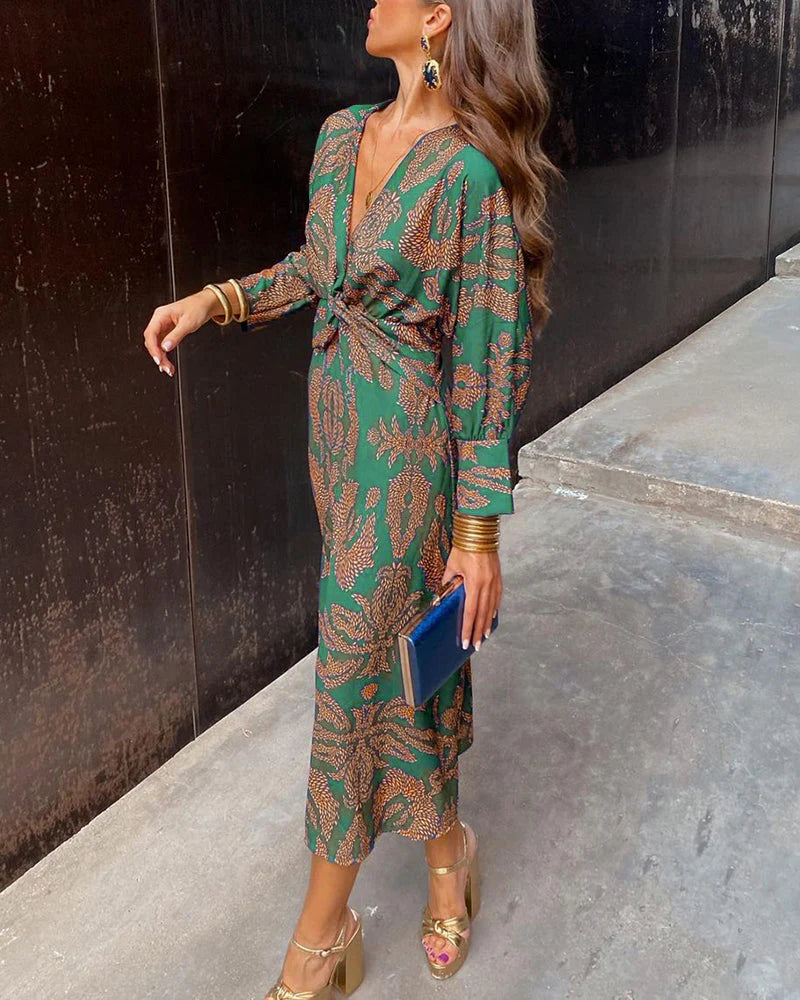 Elance™ | Floral Print Long Sleeve Dress