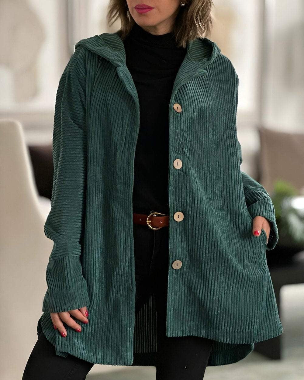 Ava&Claire™ | Cordia Cozy Corduroy Hooded Jacket