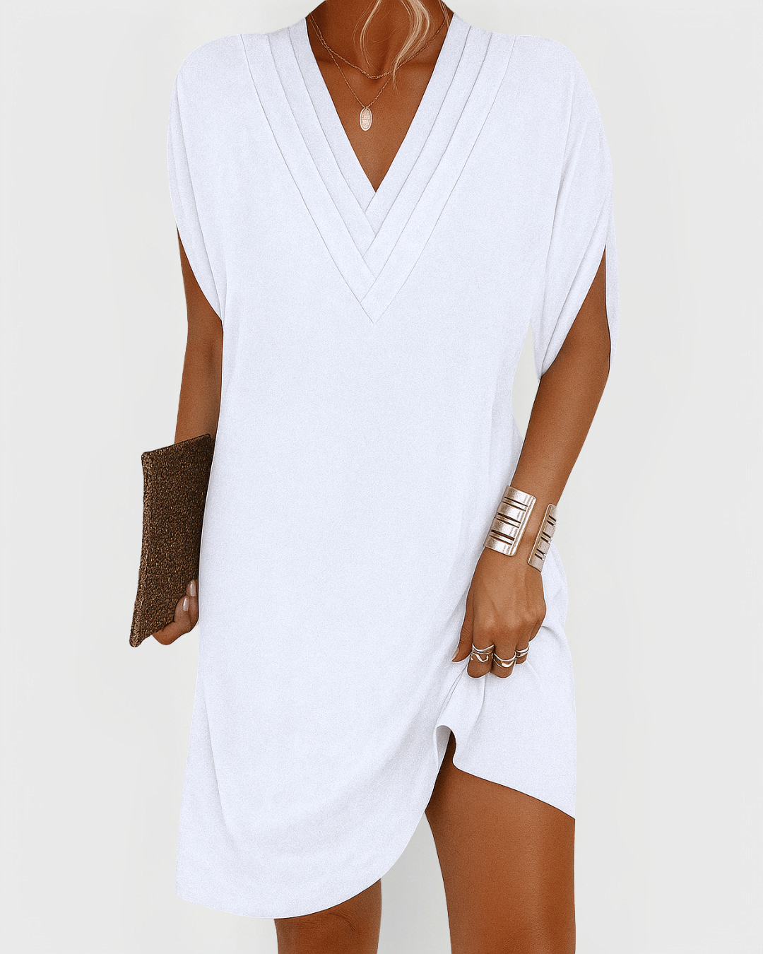 Ava&Claire |  Rachel™ V-Neck Casual Mini Dress