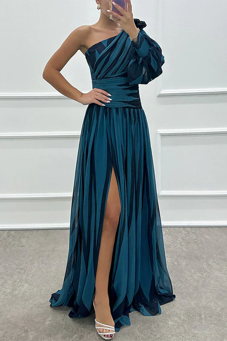 Elance™ | One-Shoulder Striped Dress