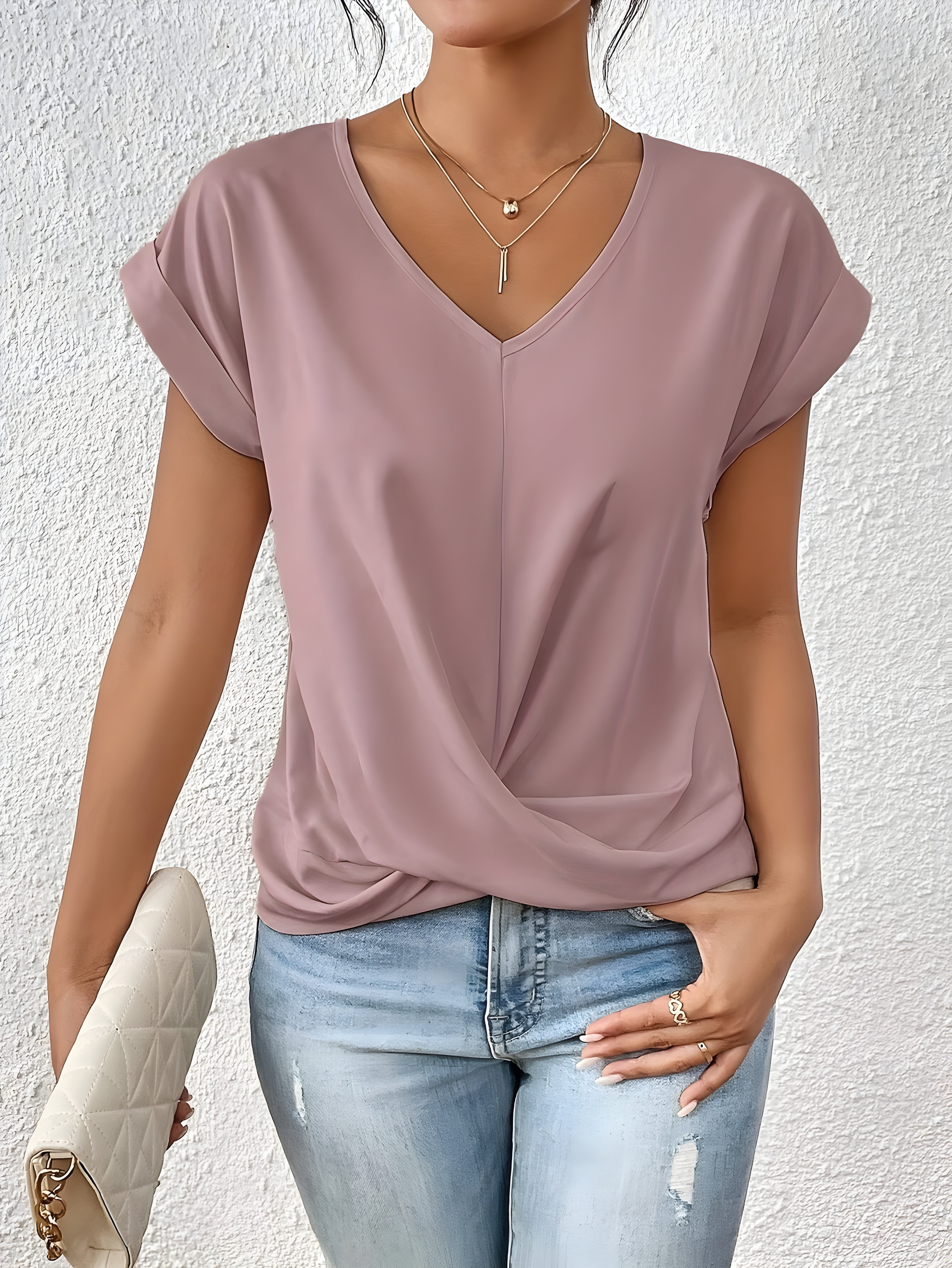 Ava&Claire | Kathrina Twist Front V-Neck Top