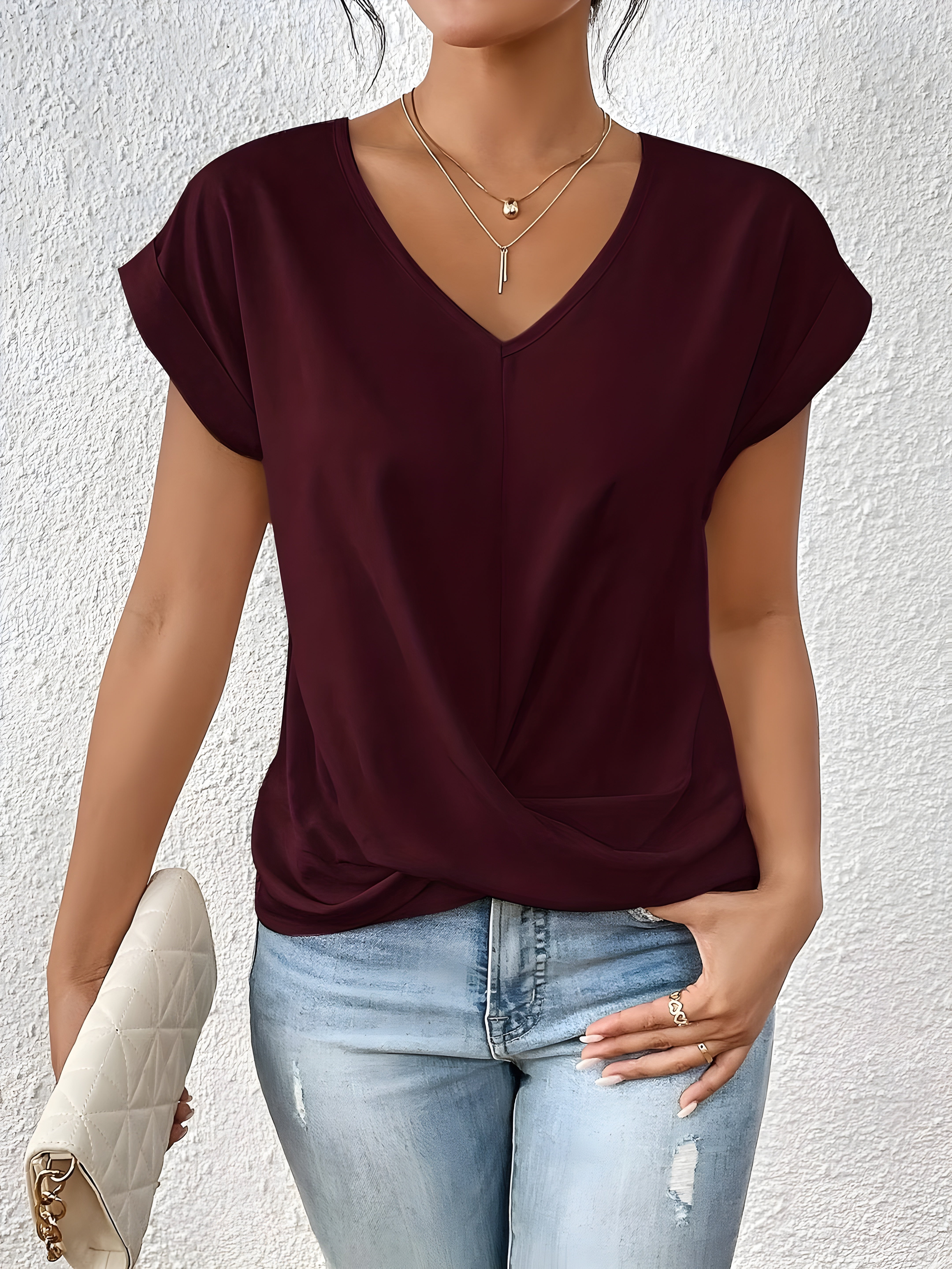 Ava&Claire | Kathrina Twist Front V-Neck Top