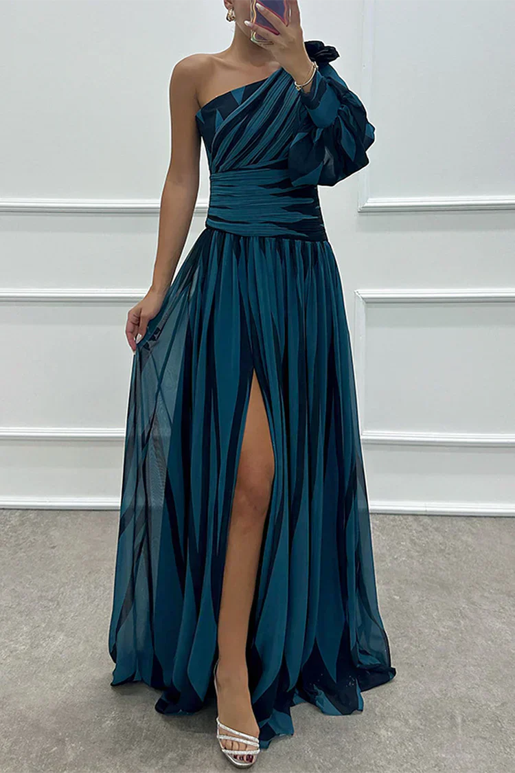 Elance™ | One-Shoulder Striped Dress