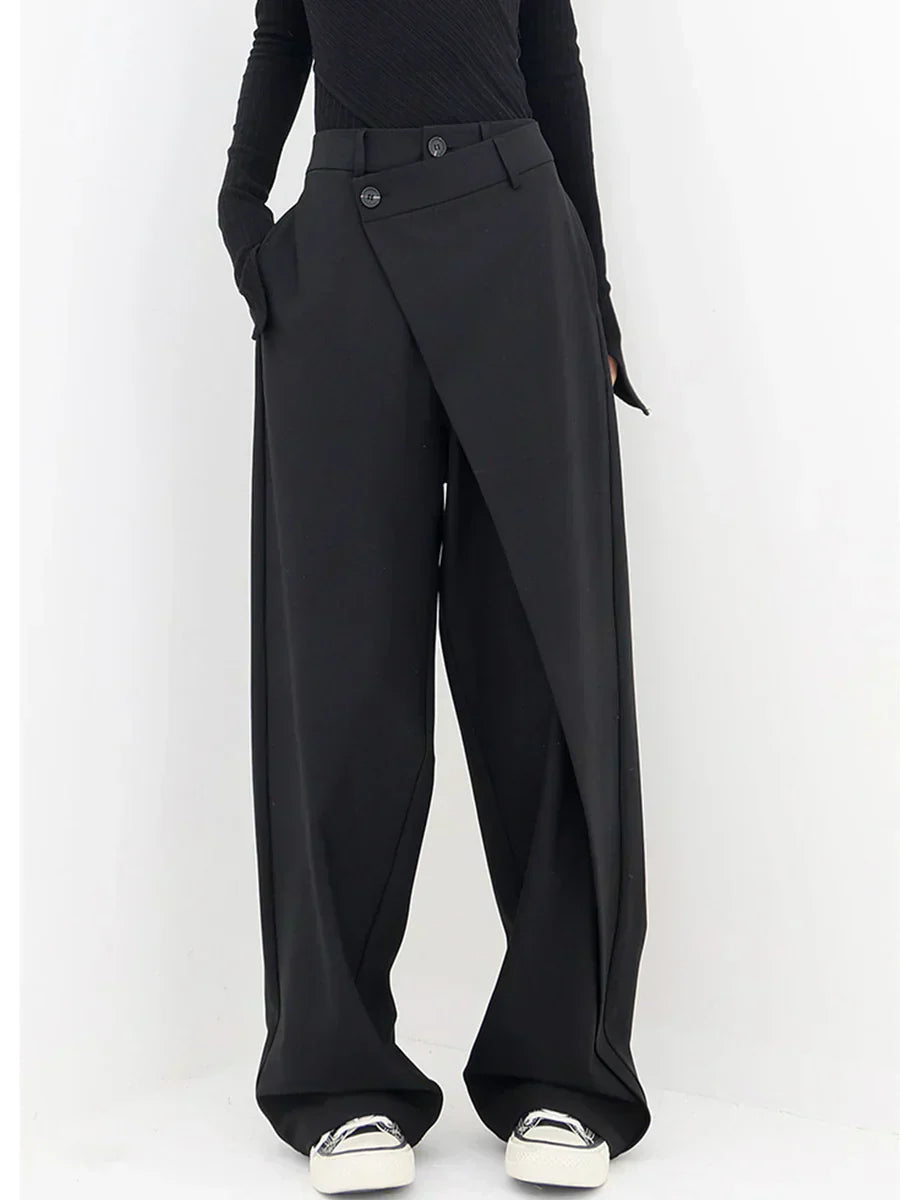 Leja - wide-leg trousers with overlapping buttons