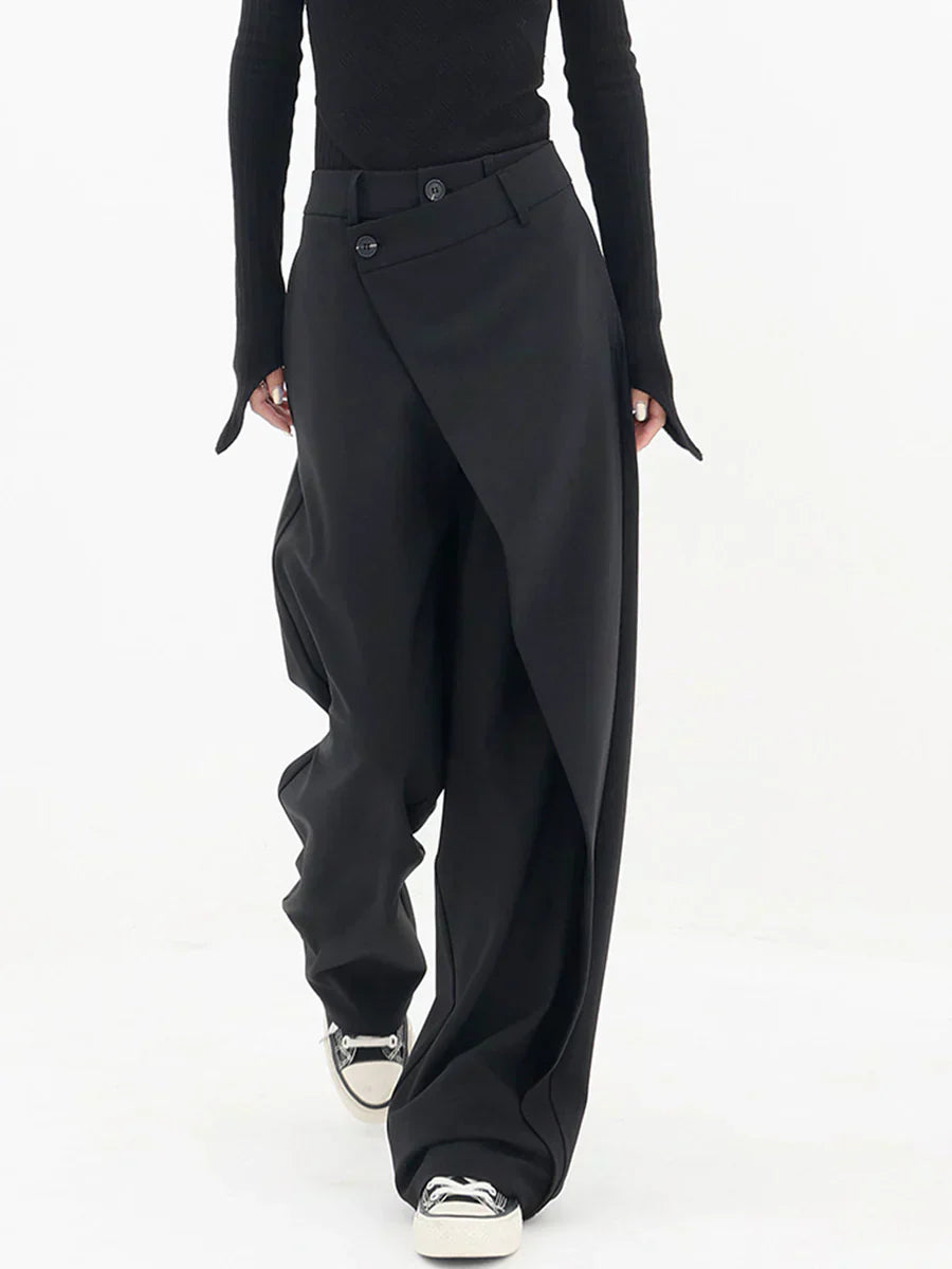 Leja - wide-leg trousers with overlapping buttons