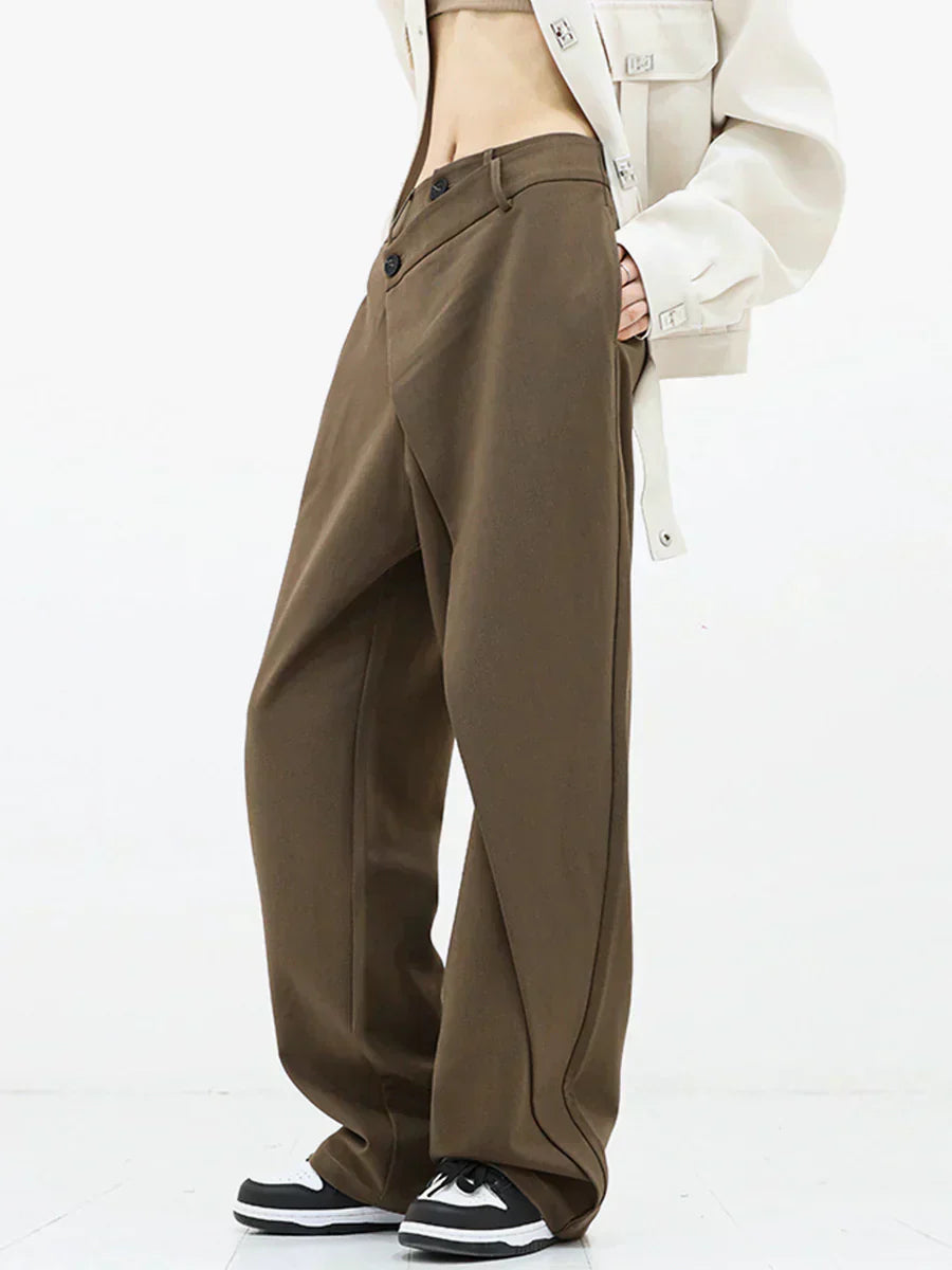 Leja - wide-leg trousers with overlapping buttons