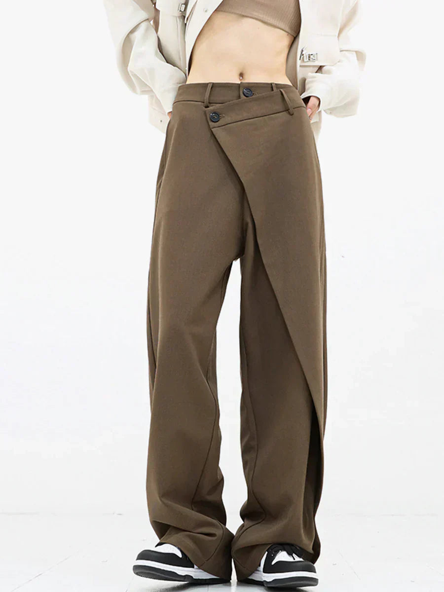 Leja - wide-leg trousers with overlapping buttons