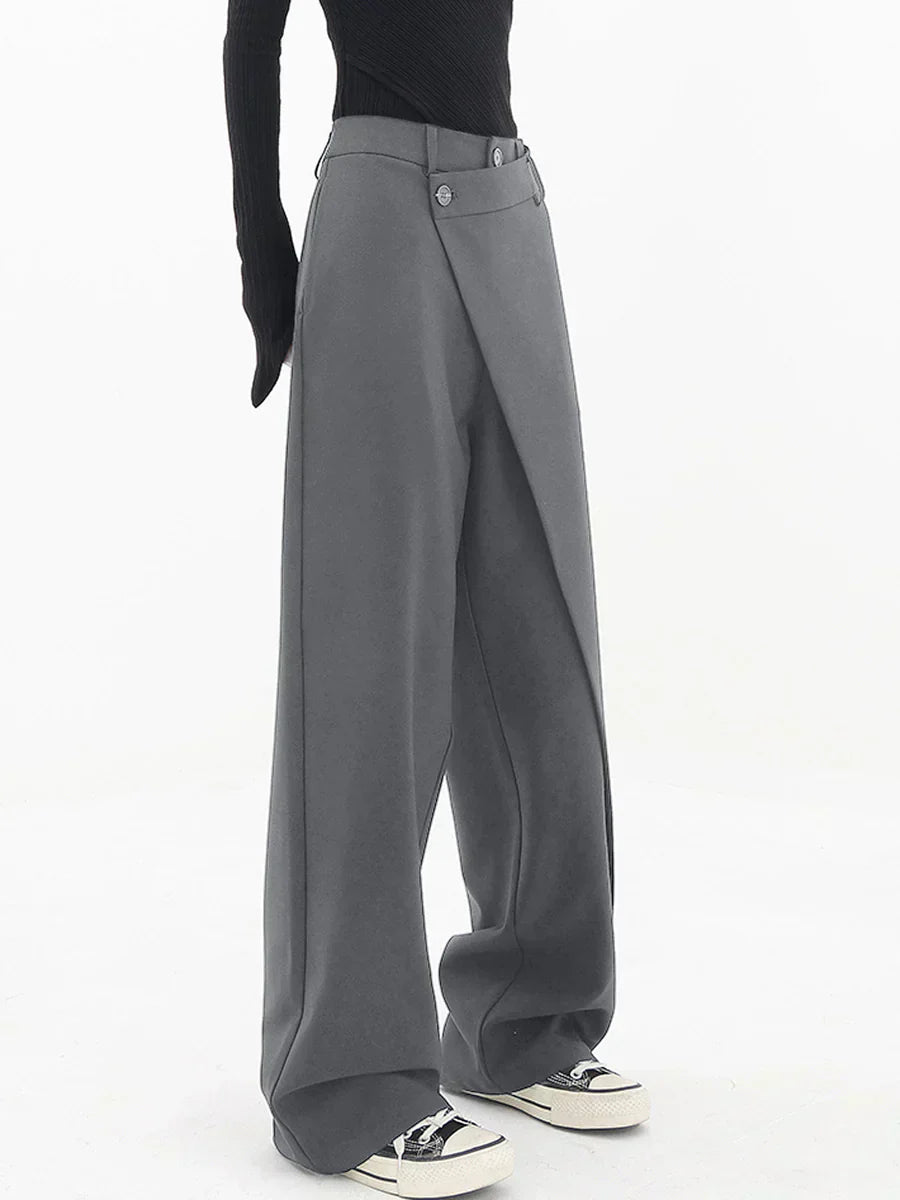 Leja - wide-leg trousers with overlapping buttons