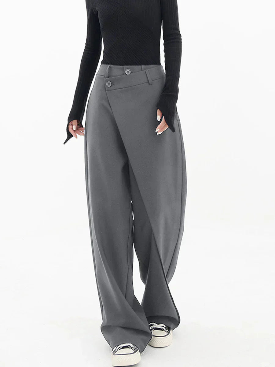 Leja - wide-leg trousers with overlapping buttons