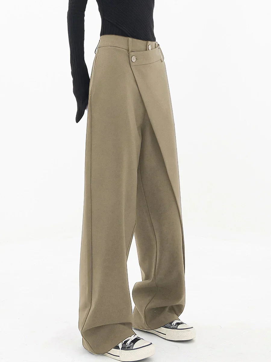 Leja - wide-leg trousers with overlapping buttons
