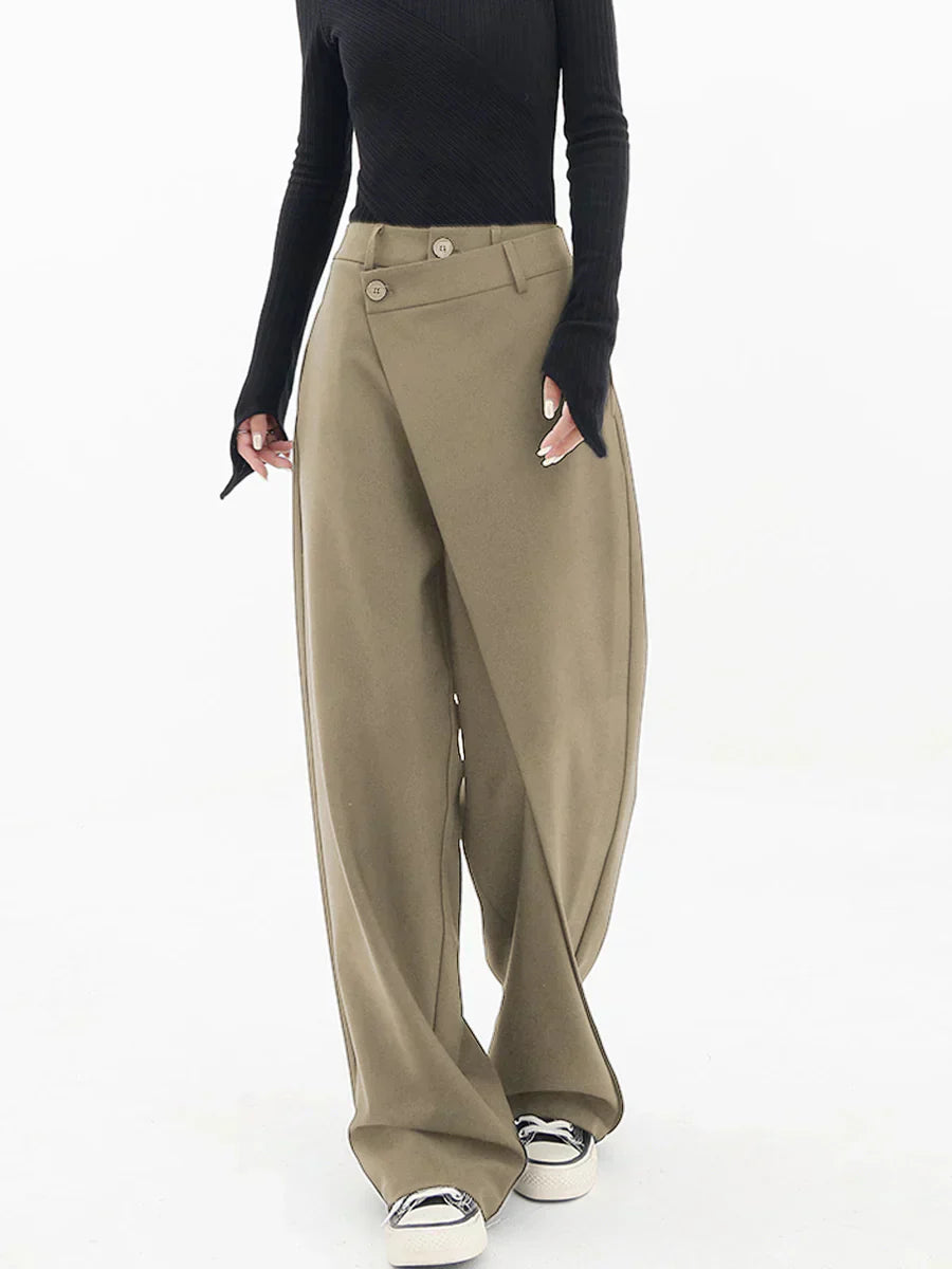 Leja - wide-leg trousers with overlapping buttons