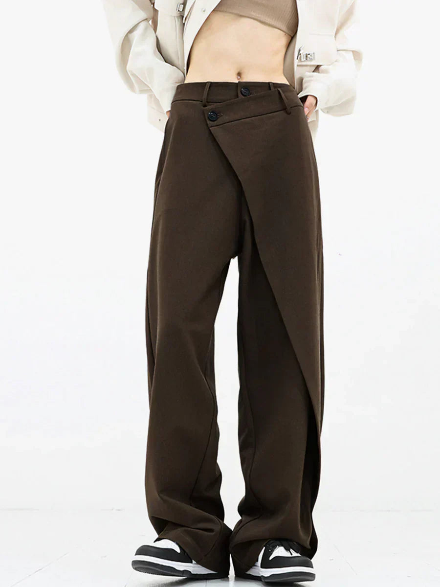 Leja - wide-leg trousers with overlapping buttons