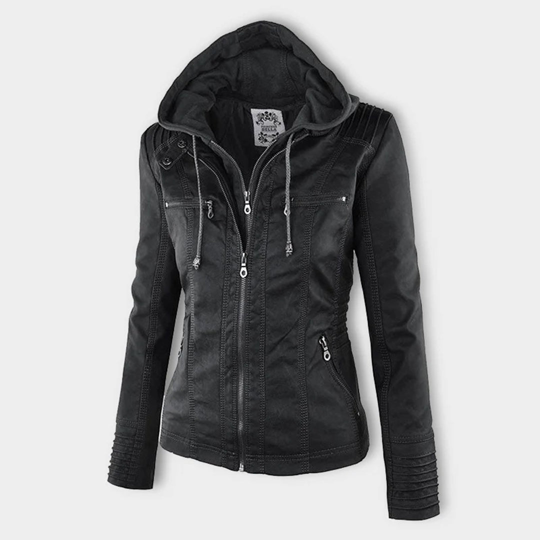Ava&Claire | Modern Leather Jacket with Hood