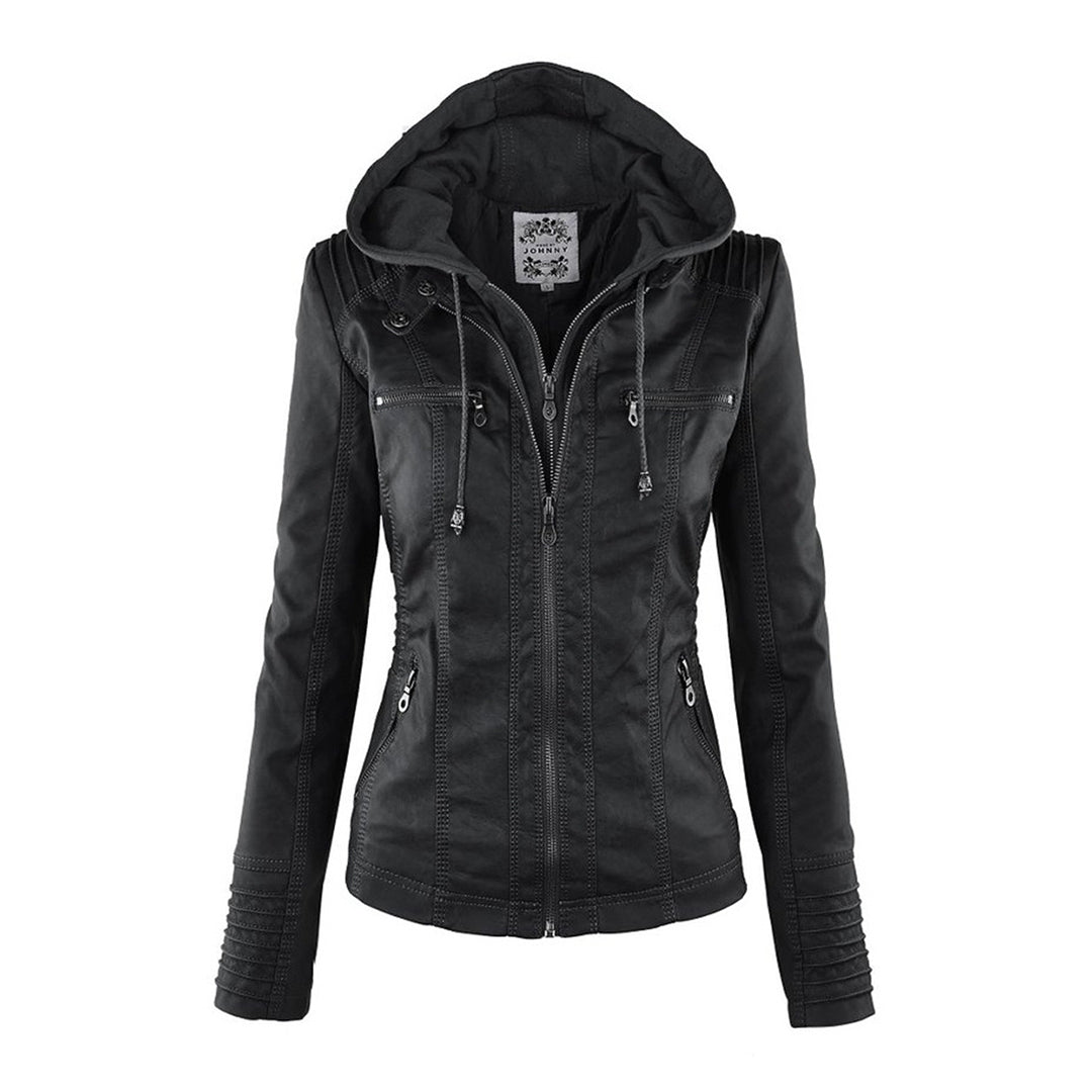Ava&Claire | Modern Leather Jacket with Hood