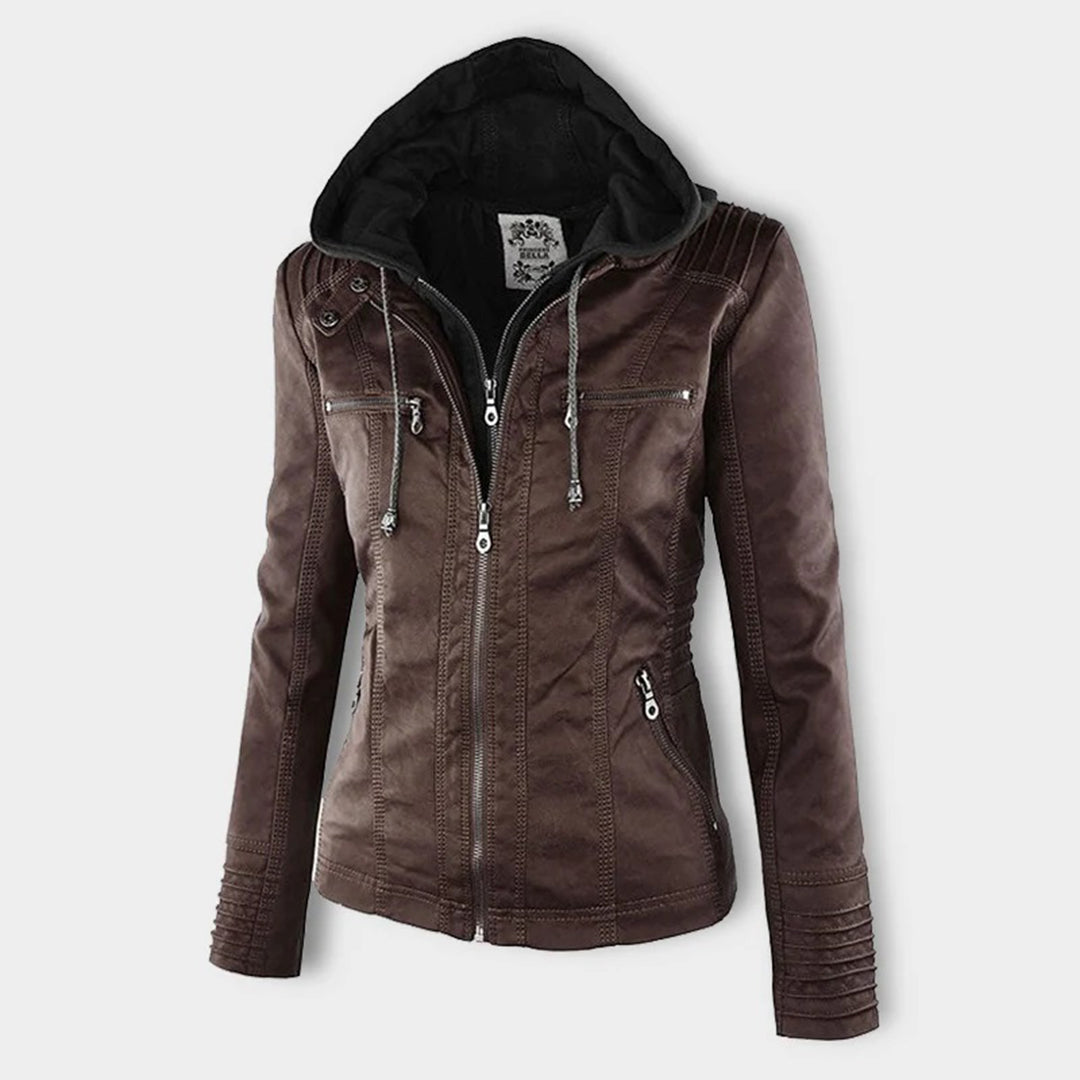 Ava&Claire | Modern Leather Jacket with Hood