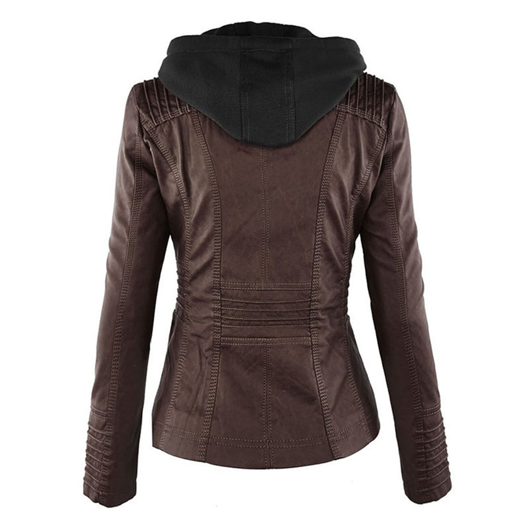 Ava&Claire | Modern Leather Jacket with Hood