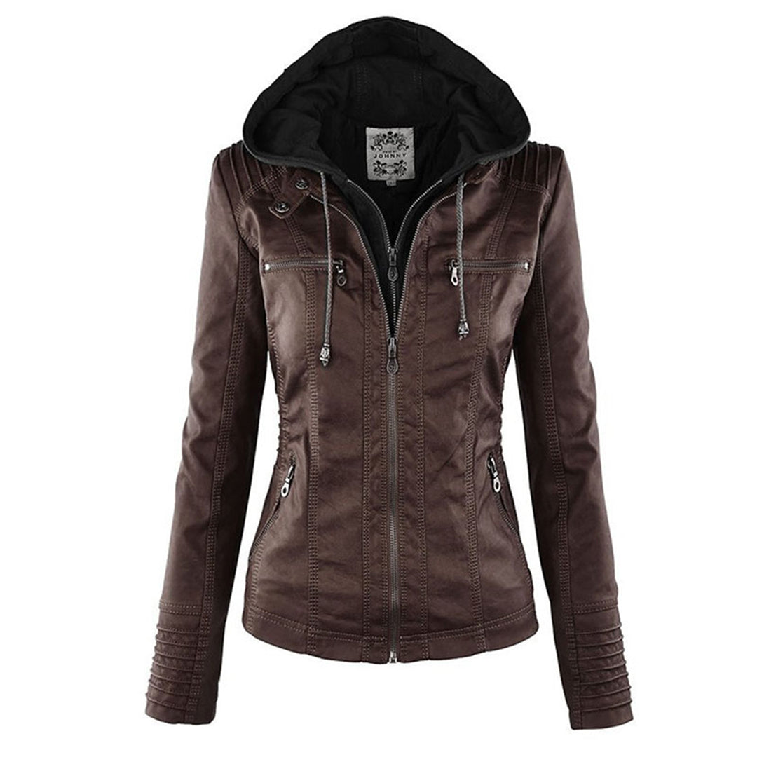 Ava&Claire | Modern Leather Jacket with Hood