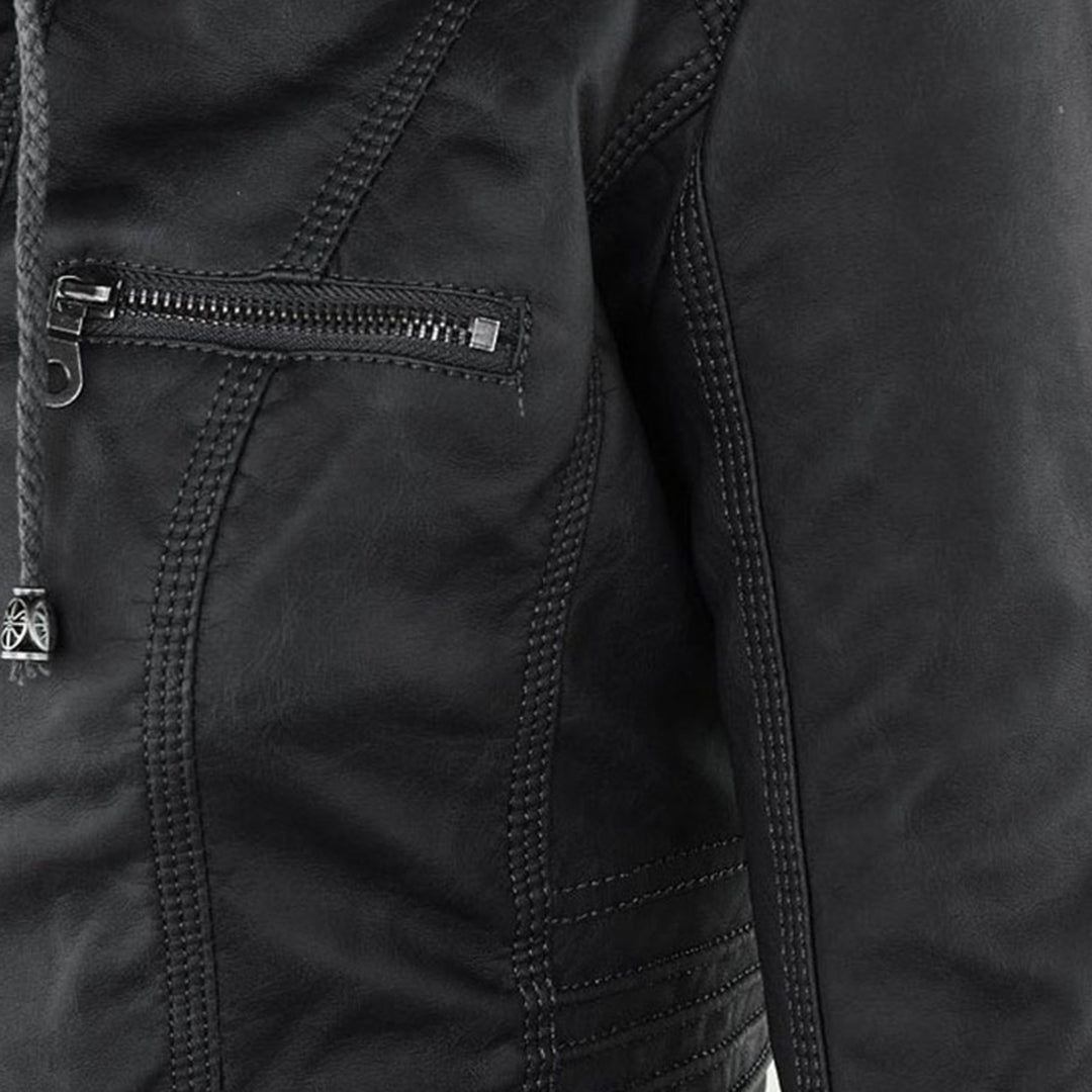 Ava&Claire | Modern Leather Jacket with Hood