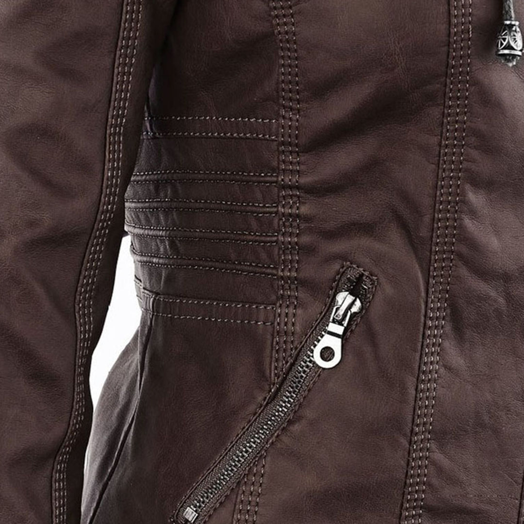 Ava&Claire | Modern Leather Jacket with Hood