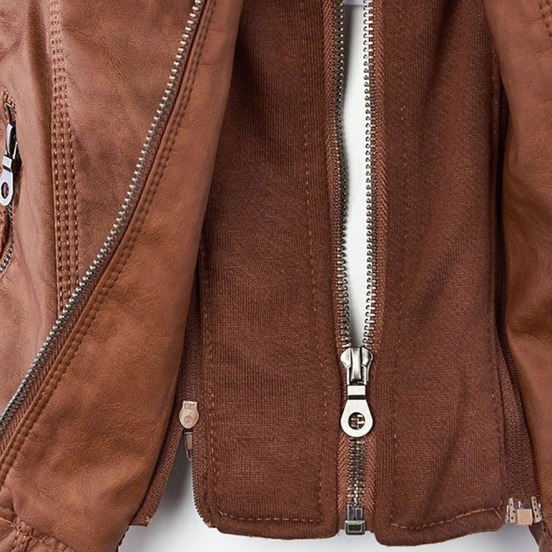 Ava&Claire | Modern Leather Jacket with Hood