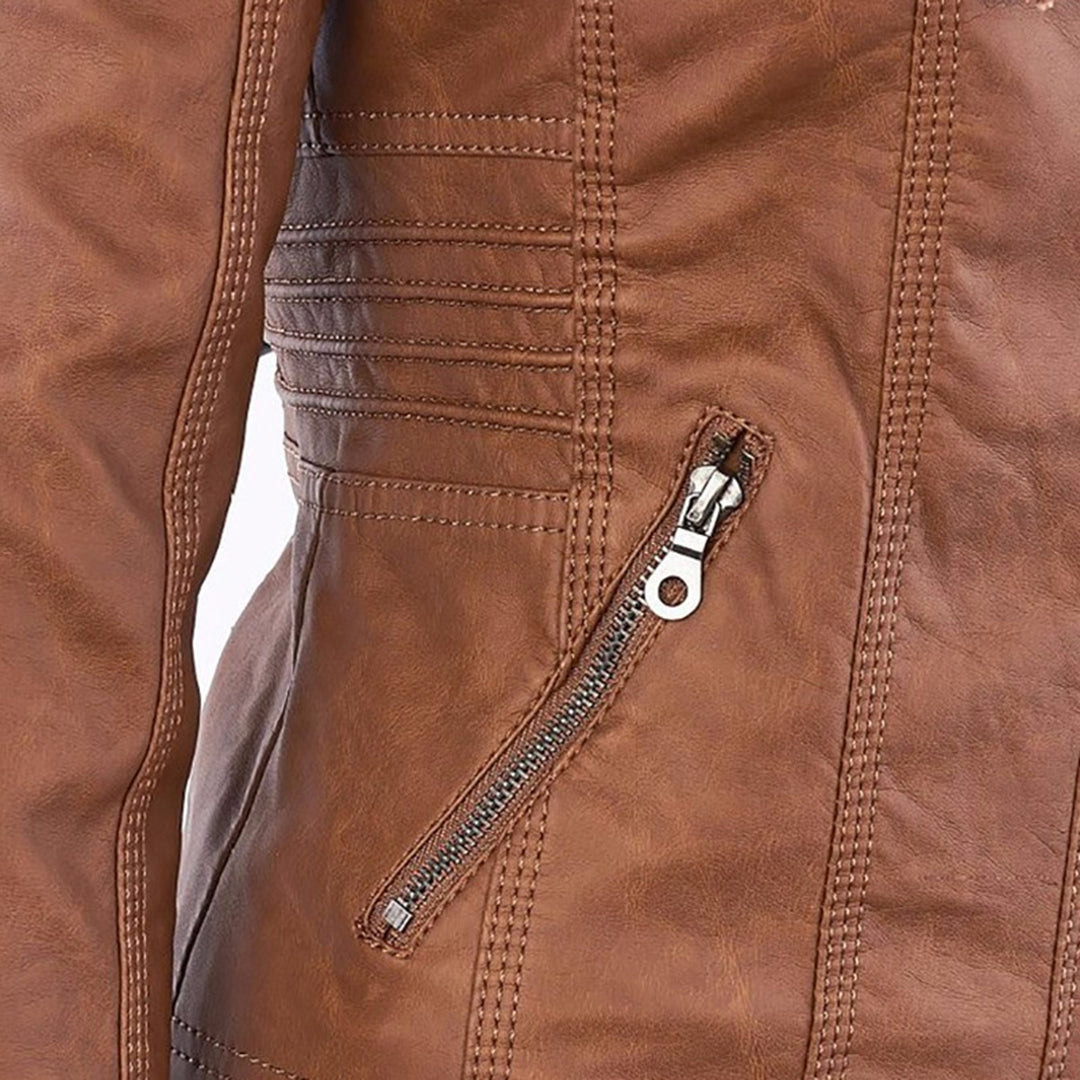 Ava&Claire | Modern Leather Jacket with Hood