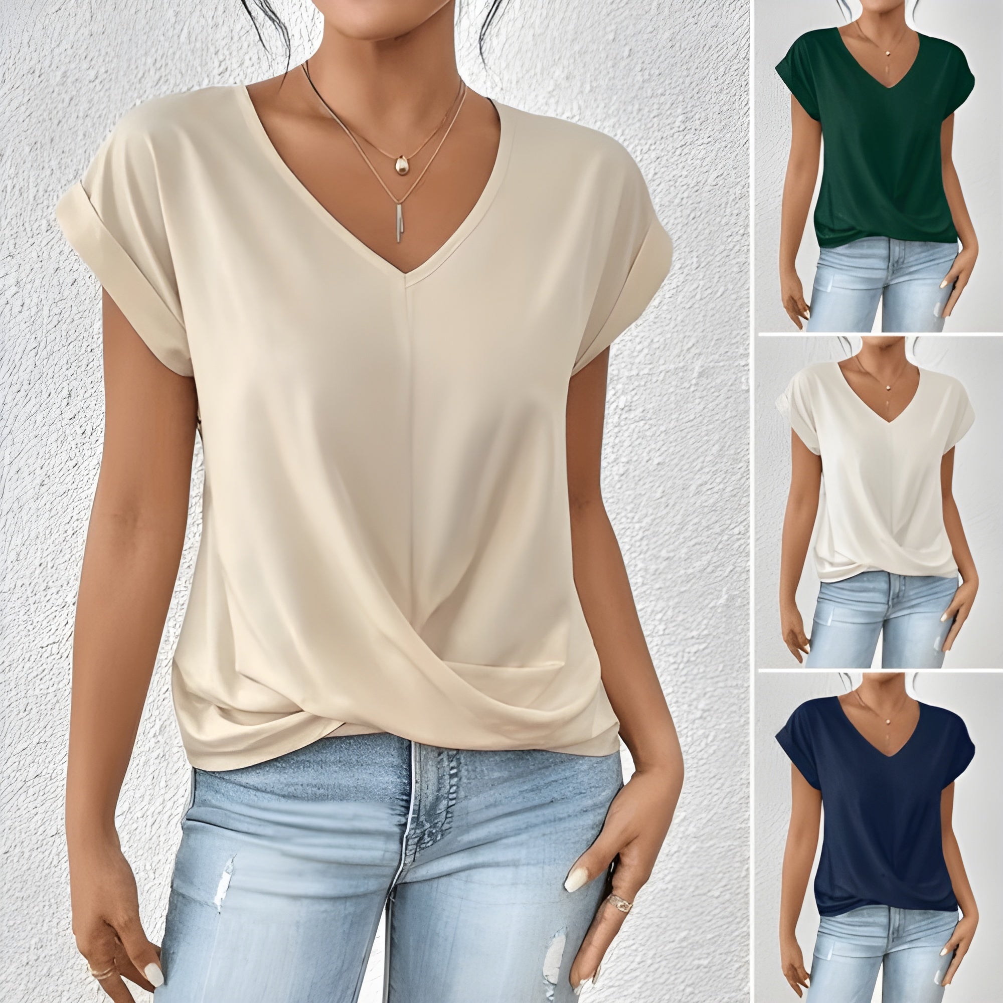 Ava&Claire | Kathrina Twist Front V-Neck Top