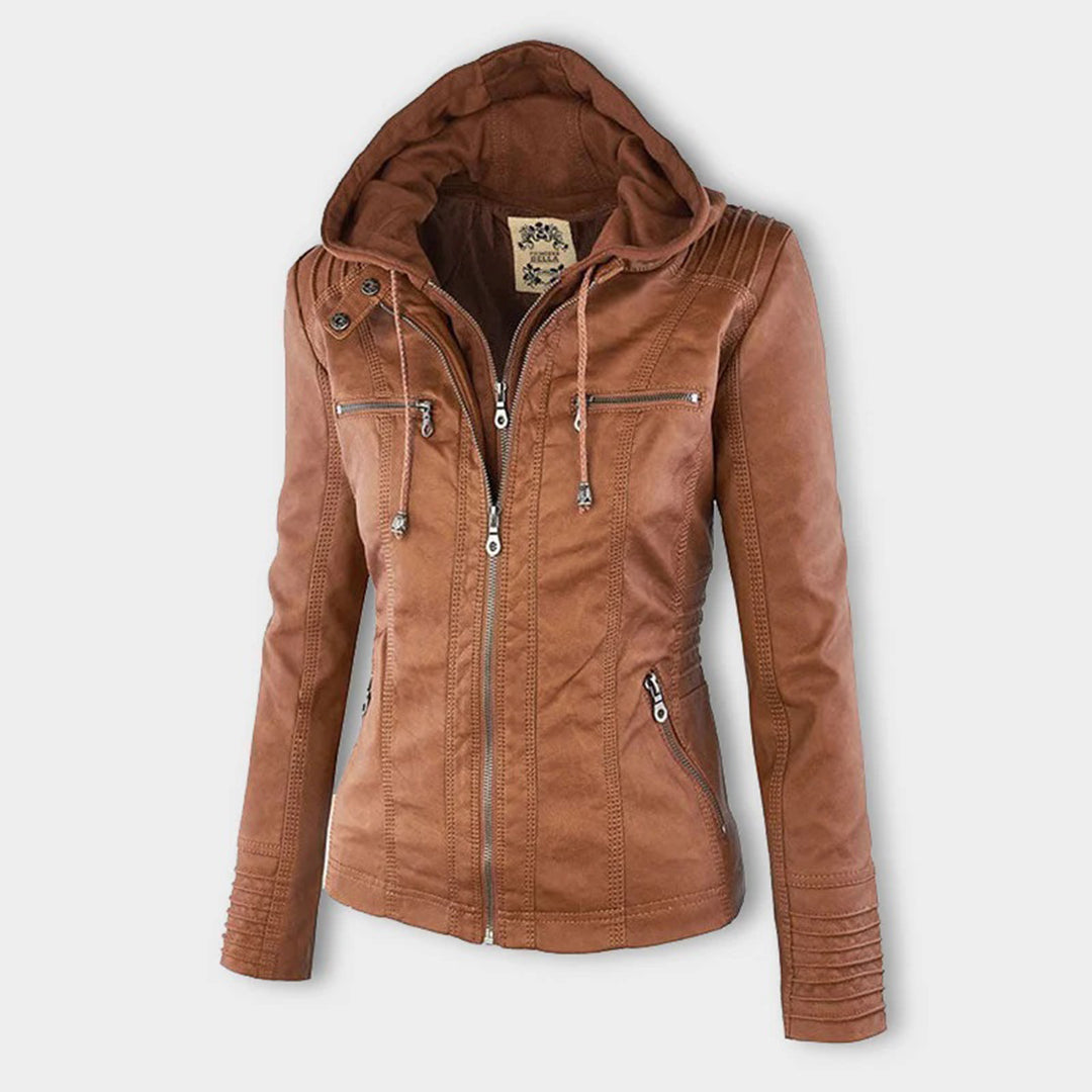 Ava&Claire | Modern Leather Jacket with Hood