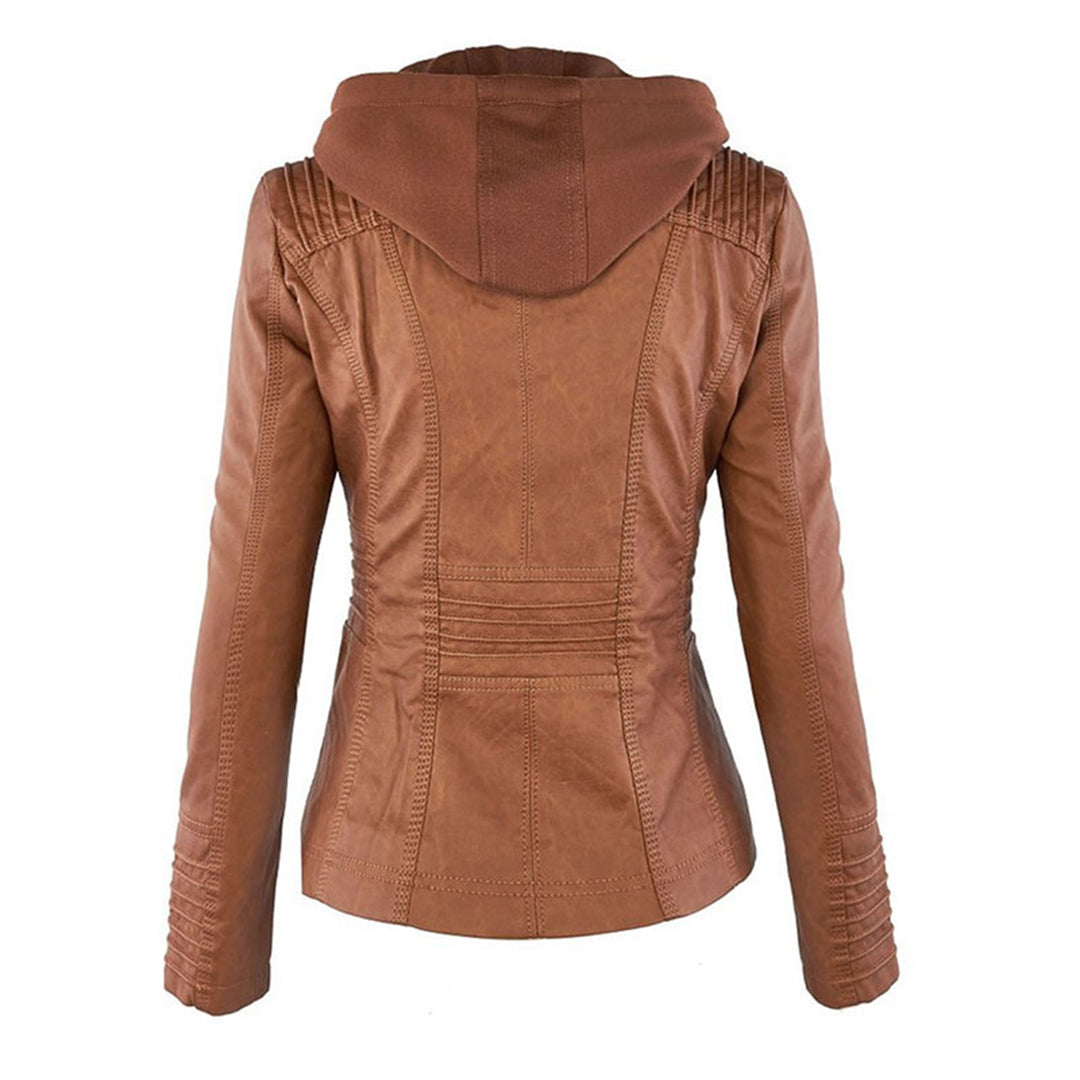 Ava&Claire | Modern Leather Jacket with Hood