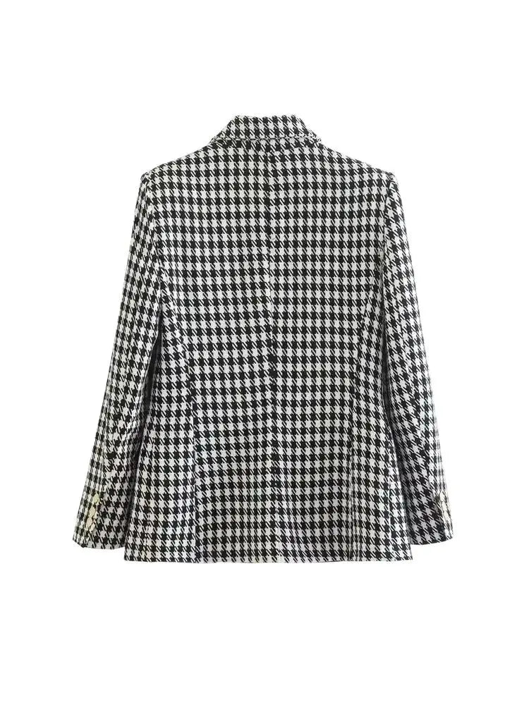 Mia™ | Elegant Houndstooth Blazer