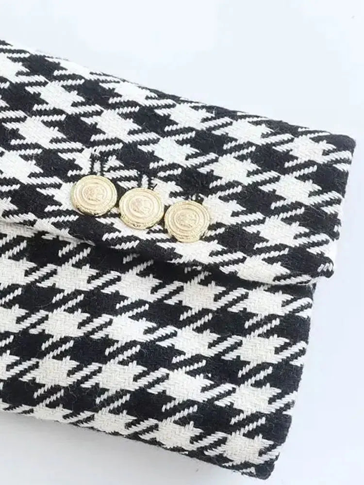 Mia™ | Elegant Houndstooth Blazer