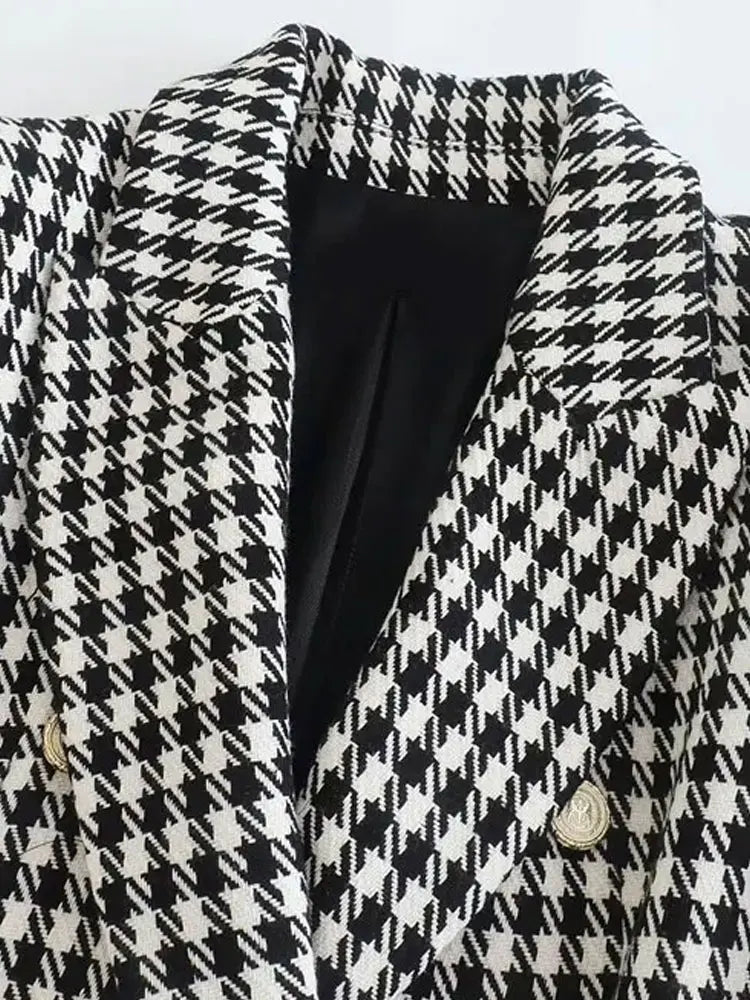 Mia™ | Elegant Houndstooth Blazer
