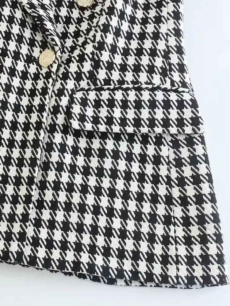 Mia™ | Elegant Houndstooth Blazer