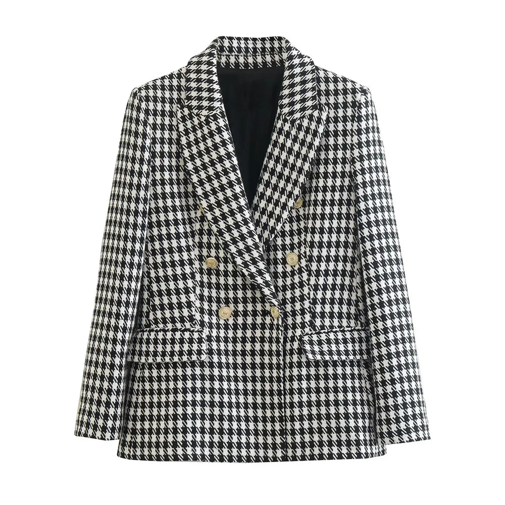 Mia™ | Elegant Houndstooth Blazer