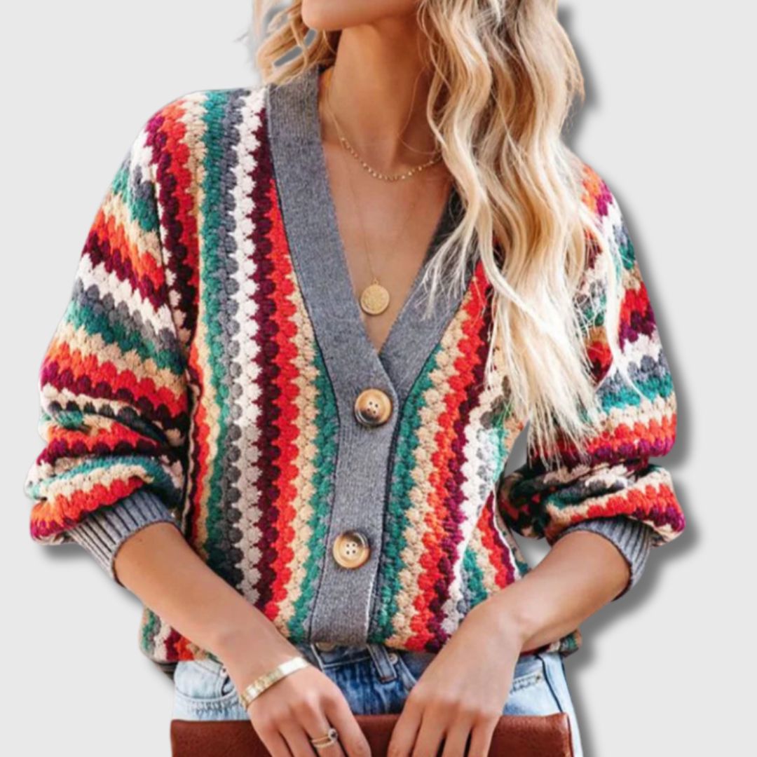 Elance™ | Retro Multicolor Cardigan